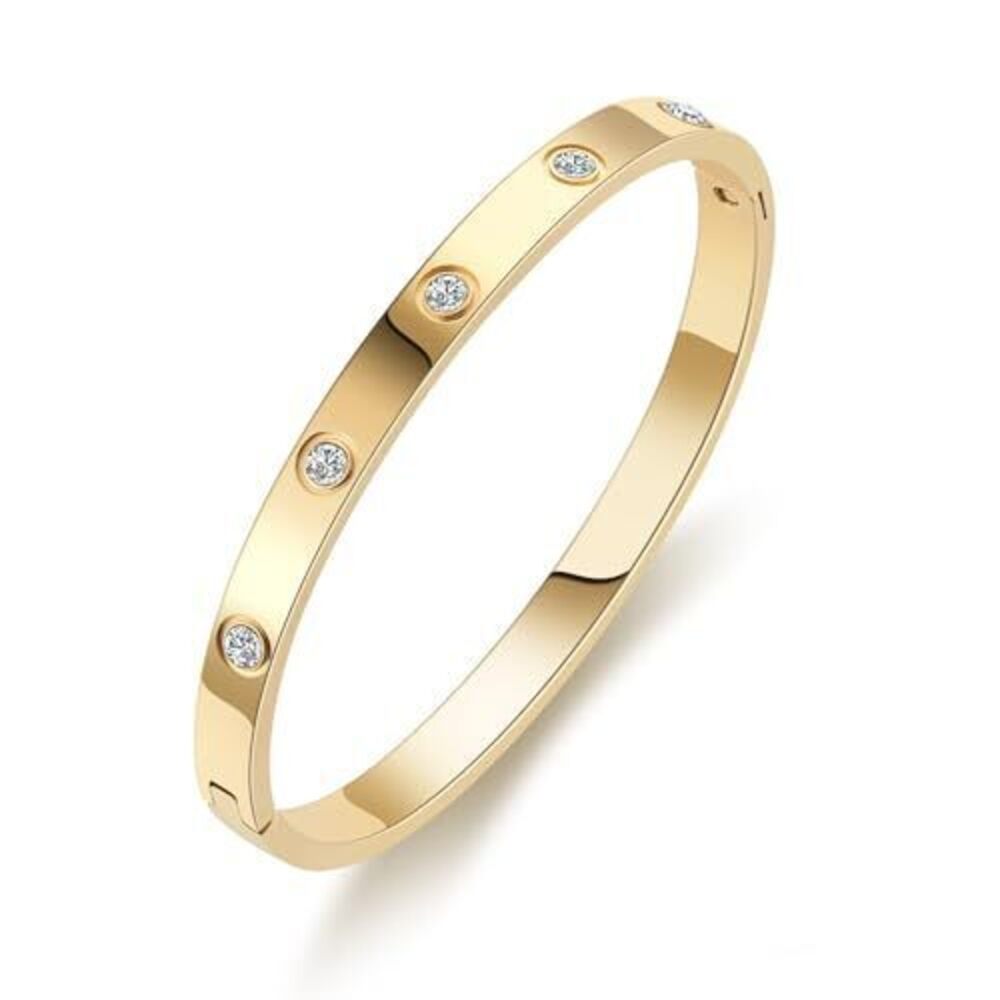 8596 18K Gold-Plated Love Friendship Bracelets Trendy Stainless Steel